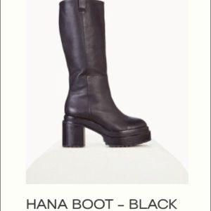 Cult Gaia black leather platform boots. Size 38.5 . Retailed for $598.